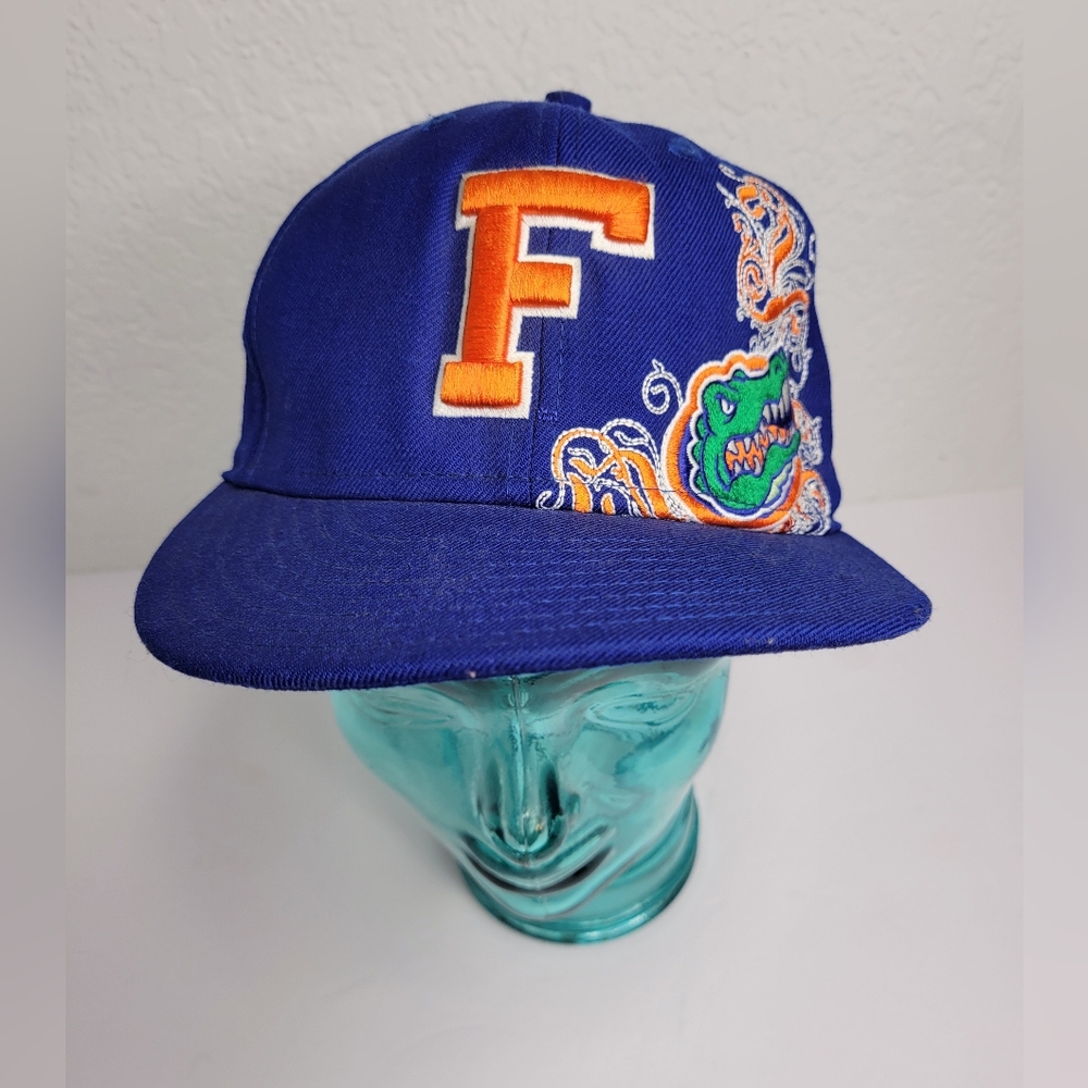 New Era Florida Gators Logo Blue Embroidered Hat Size 7 3/8 59Fifty Wool Cap